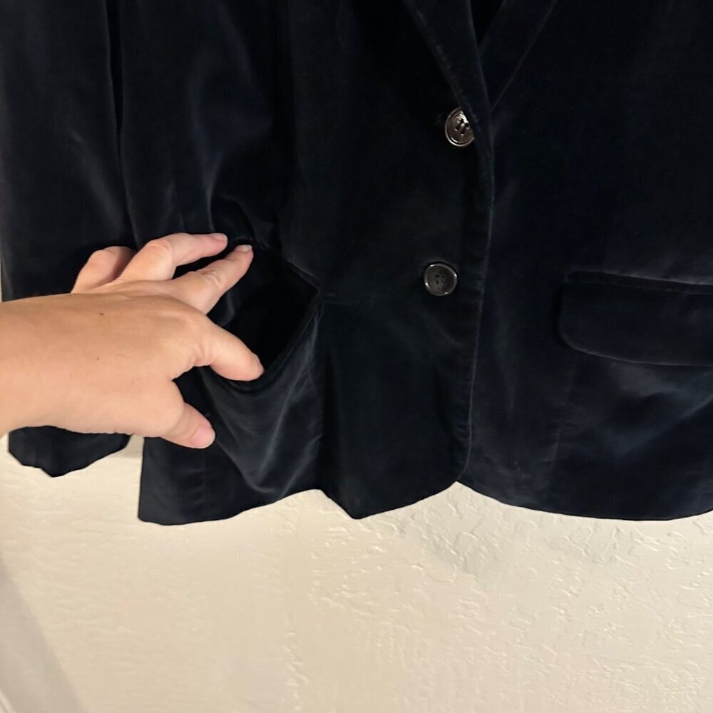 Y Anthony’s Plus Size Black Crushed Velvet Long Sleeved Vintage Cotton Blazer - Picture 5 of 10